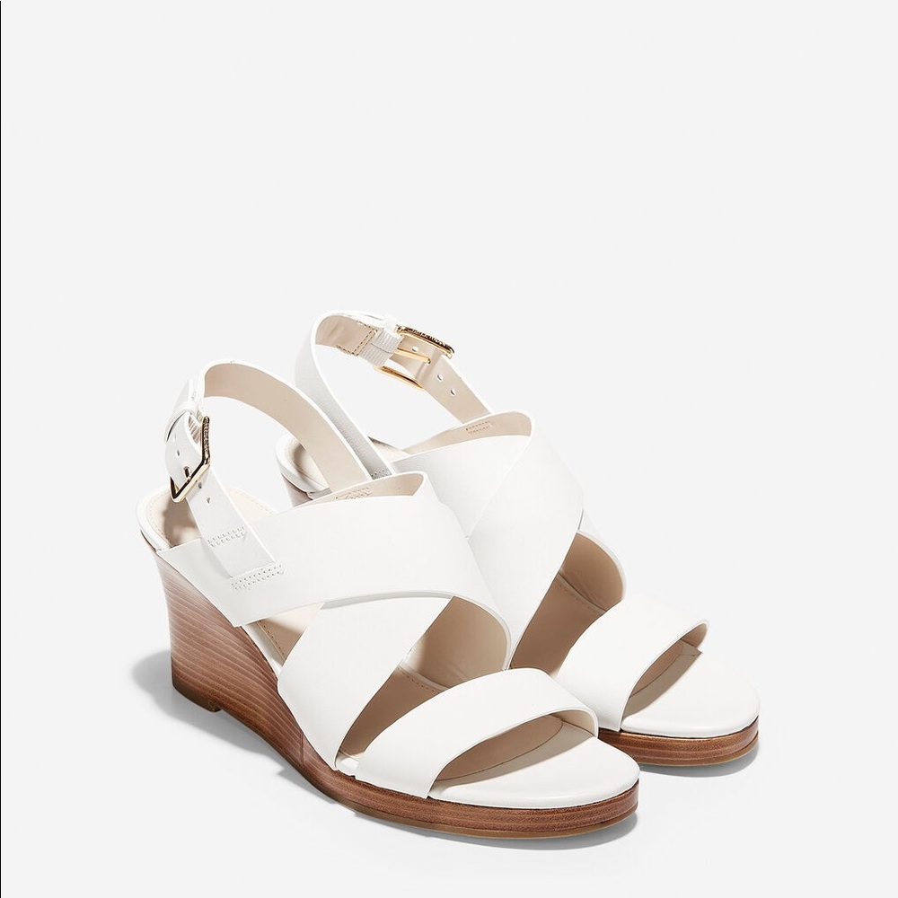 Cole Haan White Penelope Wedges